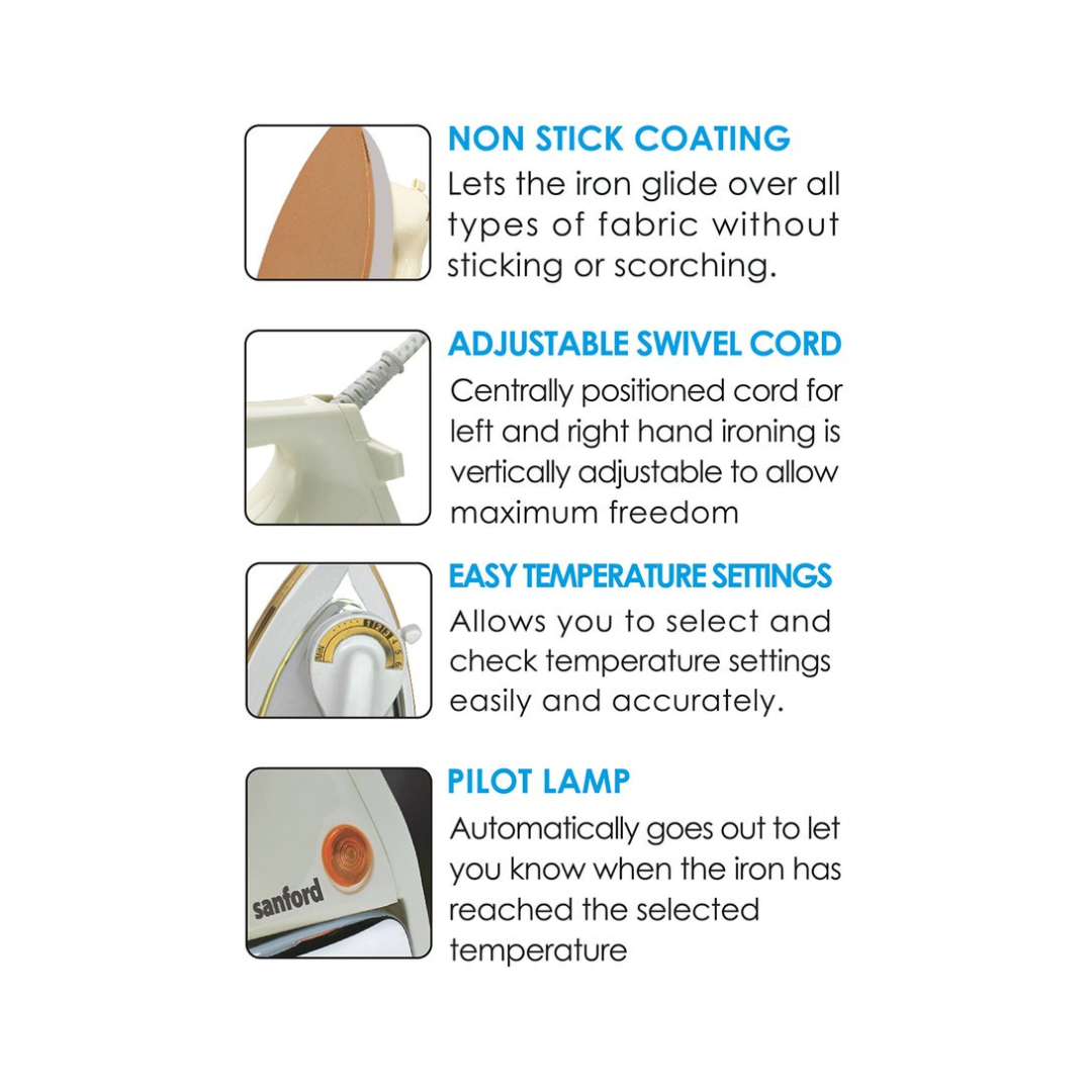 Sanford Dry Iron 1200 Watt White SF20DI - Image 4