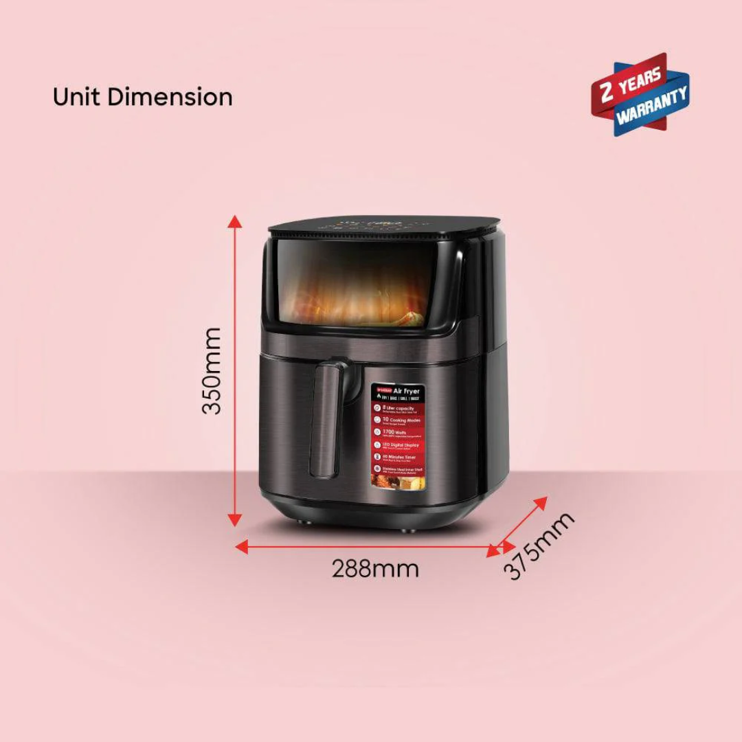 Sanford Premium 8.0L Air Fryer 1500W Touch Screen & Smart Presets SF2458AF - Image 5