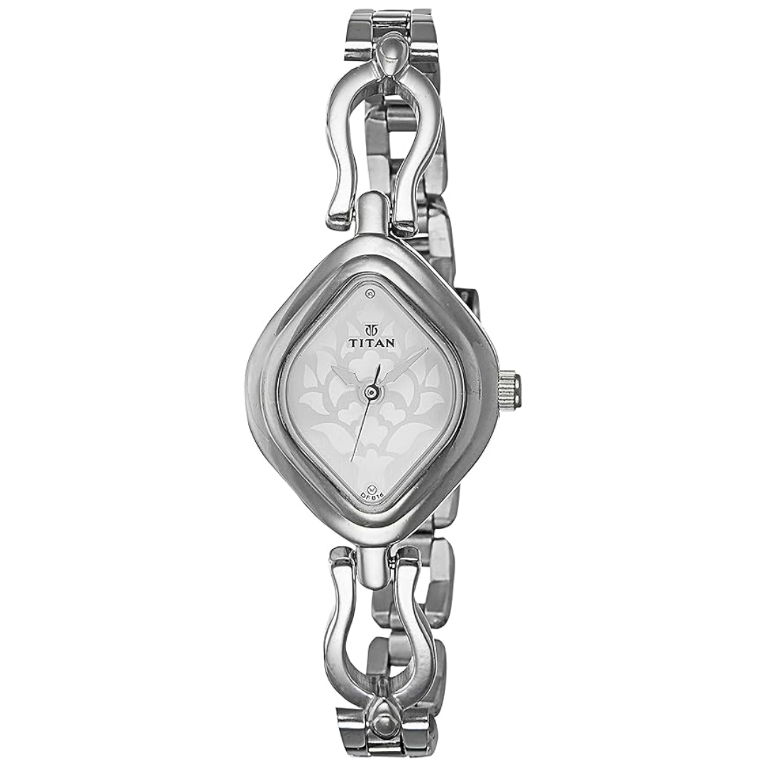Titan Silver Dial Stainless Steel Strap Watch