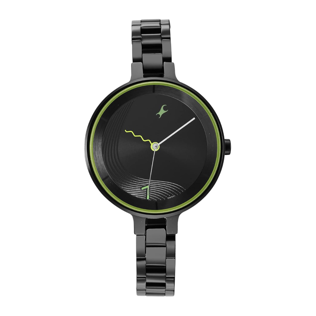 Stunners 3.0 Black Dial Metal Strap Watch
