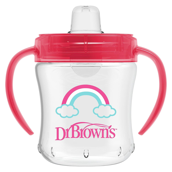 Dr. Brown's Soft Spout Toddler Cup with Handles, Pink-TC61003 - Image 3
