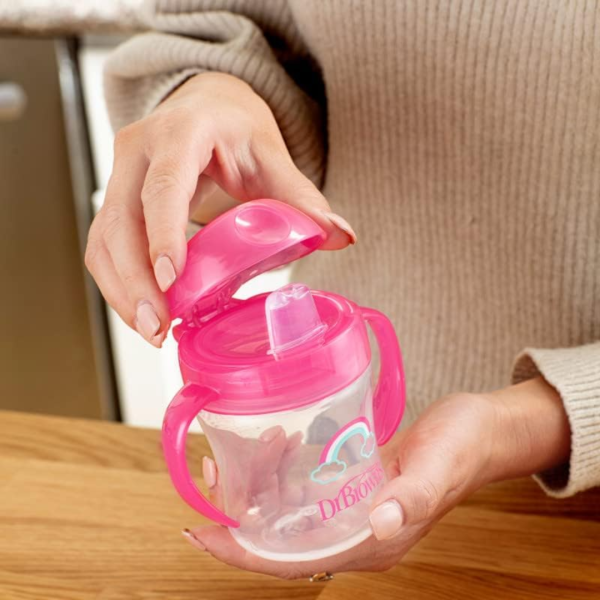 Dr. Brown's Soft Spout Toddler Cup with Handles, Pink-TC61003 - Image 5