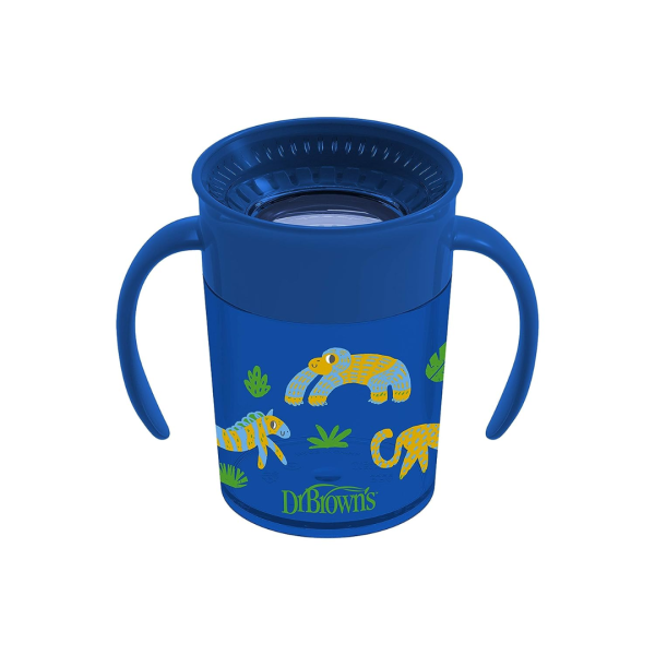 Dr. Brown's Training Sippy Cups Cheers360™ with Handles Blue Animal Deco, 200ML, 6m+-TC1006 - Image 6