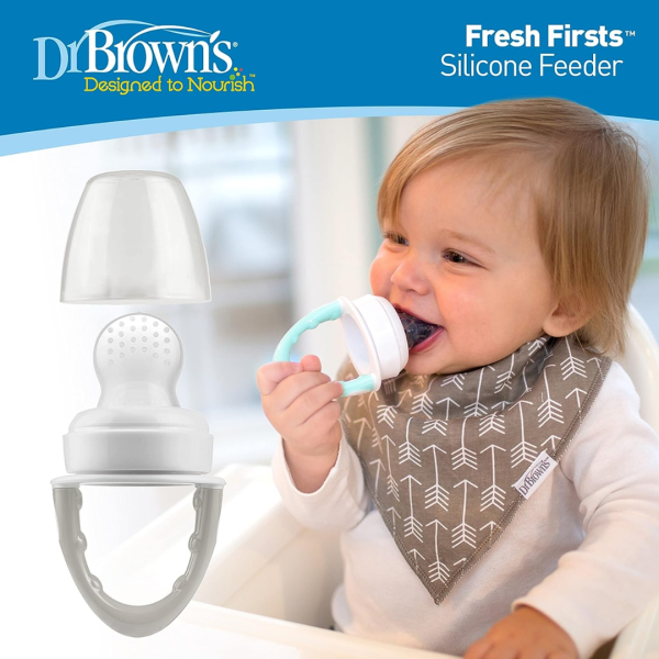 Dr. Brown's Silicone Feeder Designed to Nourish, Fresh Firsts , Grey-TF007 - Image 7