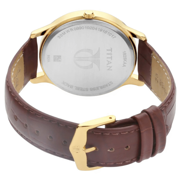 Titan Black Dial Leather Strap Watch for Men - Image 4