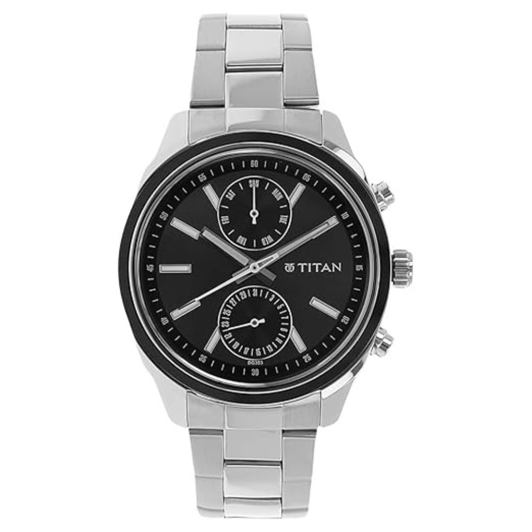 Titan Black Dial Multifunction Watch for Men