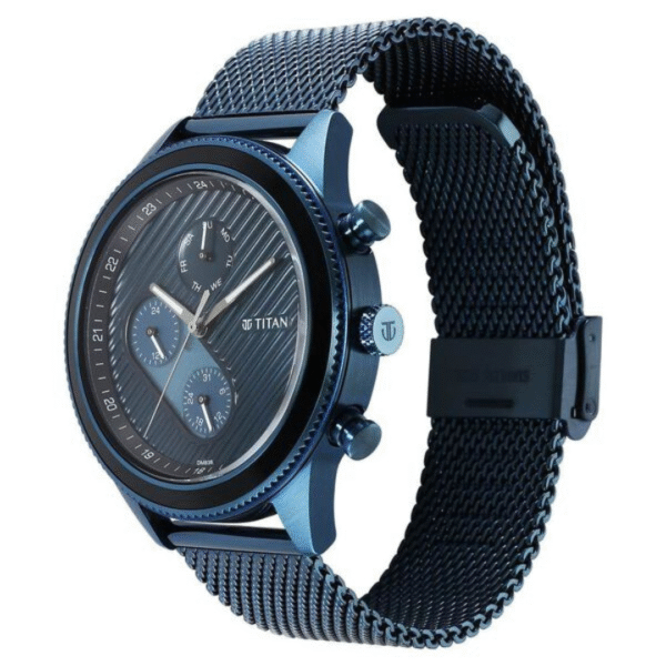 Titan Bolt Green Dial Stainless Steel Mesh Strap Watch for Men - Image 2