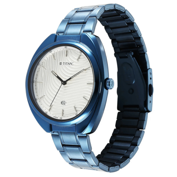 Titan Bolt Silver White Dial Stainless Steel Mesh Strap Watch - Image 2