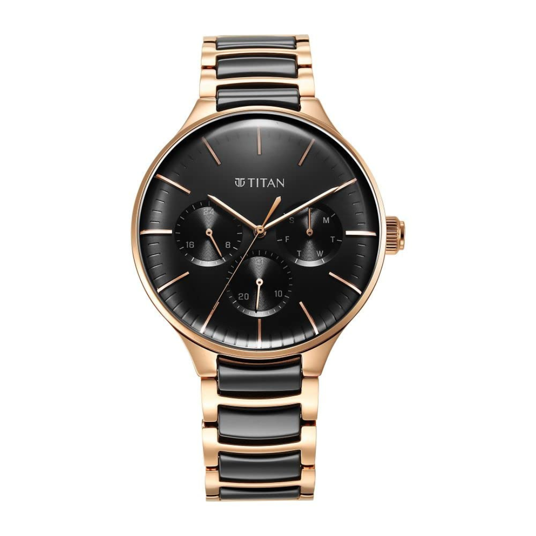 Titan Ceramic Fusion Anthracite Dial Multifunction Watch for Men