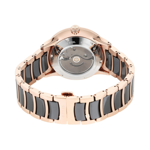 Titan Ceramic Fusion Automatic Black Dial Rose Gold Dual-Toned Stainless Steel Bracelet Watch for Men - Image 4