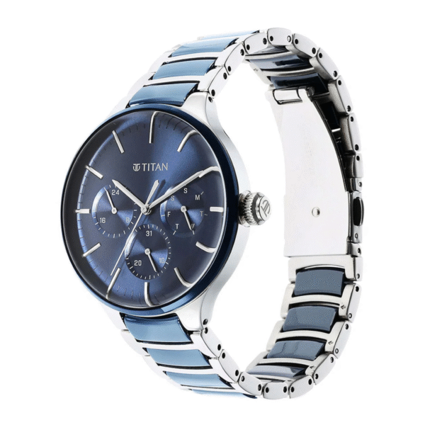 Titan Ceramic Fusion Blue Dial Multifunction Watch for Men - Image 2