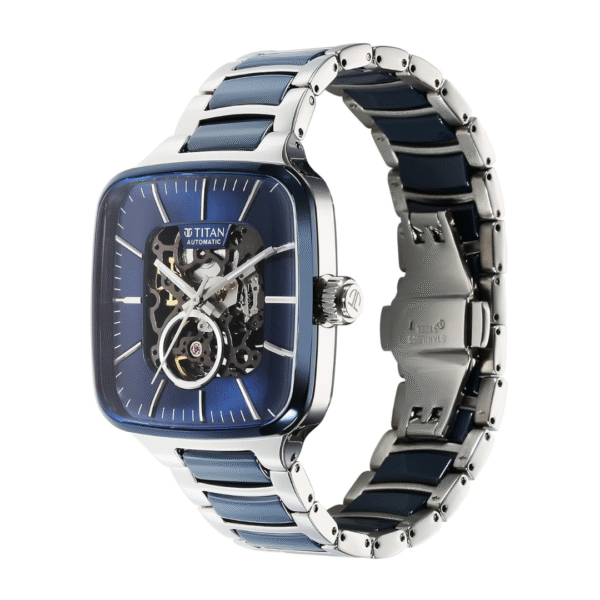 Titan Ceramic Fusion Skeleton Automatic Rich Blue Dial Watch for Men - Image 2