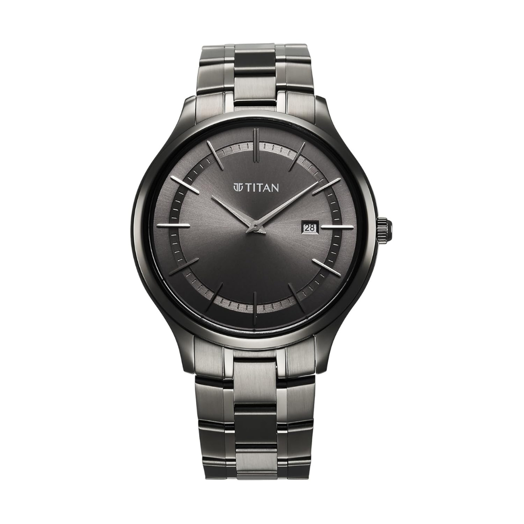 Titan Classique Slim Gunmetal Stainless Steel Analog Watch for Men