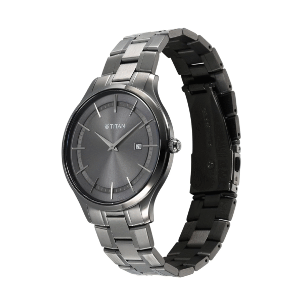 Titan Classique Slim Gunmetal Stainless Steel Analog Watch for Men - Image 2