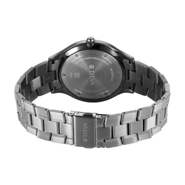 Titan Classique Slim Gunmetal Stainless Steel Analog Watch for Men - Image 4