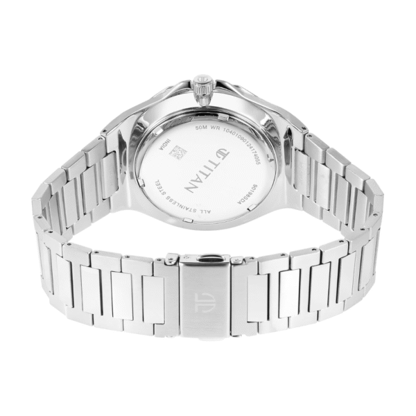 Titan Classique Slim Multifunction Blue Dial Stainless Steel Strap Watch for Men - Image 4