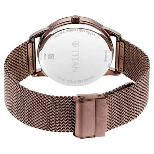 Titan Crescent Brown Dial Stainless Steel Strap Watch for Men - Image 4