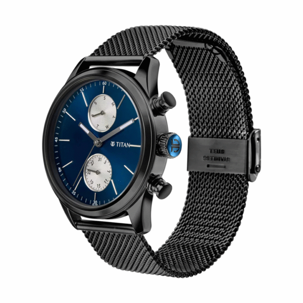 Titan ELMNT Midnight Blue Dial Stainless Steel Watch for Men - Image 2