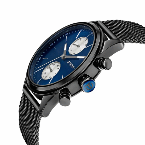 Titan ELMNT Midnight Blue Dial Stainless Steel Watch for Men - Image 3