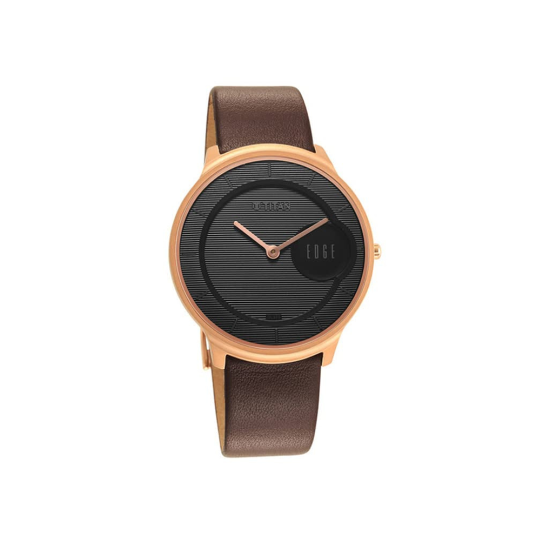 Titan Edge Baseline Black Dial Stainless Steel Strap Watch - Image 2