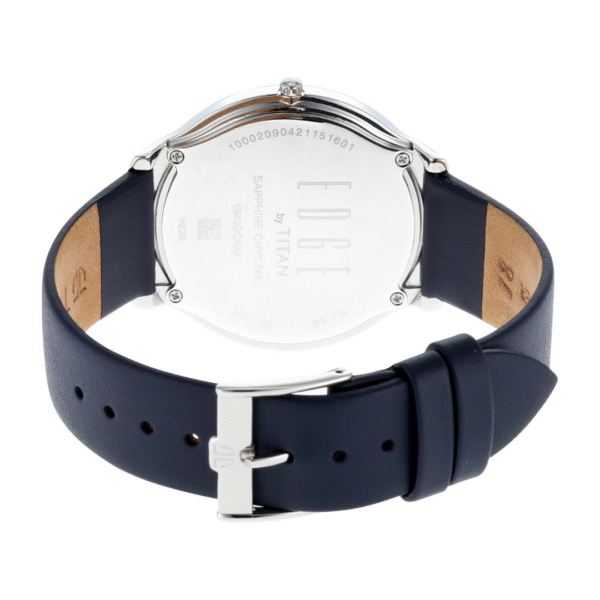 Titan Edge Baseline Watch with Grey Dial & Blue Leather Strap - Image 5