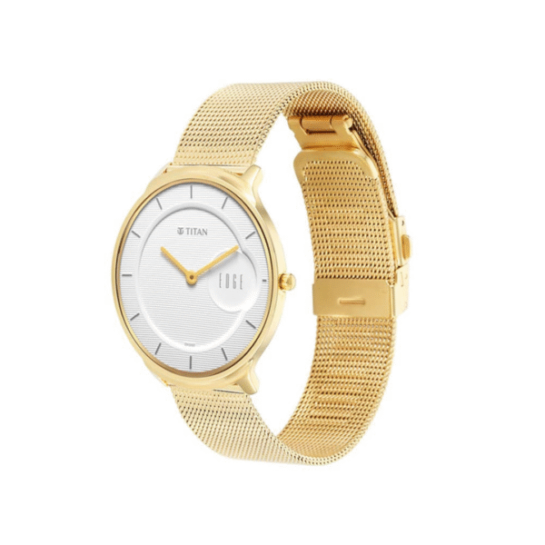Titan Edge Baseline White Dial Stainless Steel Strap Watch - Image 3