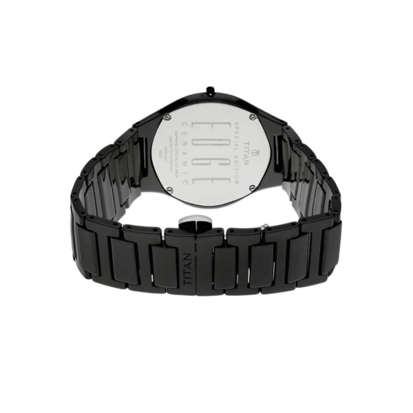 Titan Edge Ceramic Quartz in Glossy Black with Diamonds and Black Dial Watch for Men - Image 4