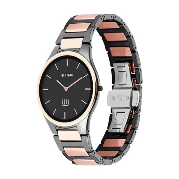 Titan Edge Ceramic Midnight Gold - Slimmest Ceramic Analog Watch - Image 2