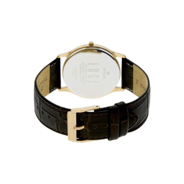 Titan Edge Leather Strap Analog with Date - Image 4