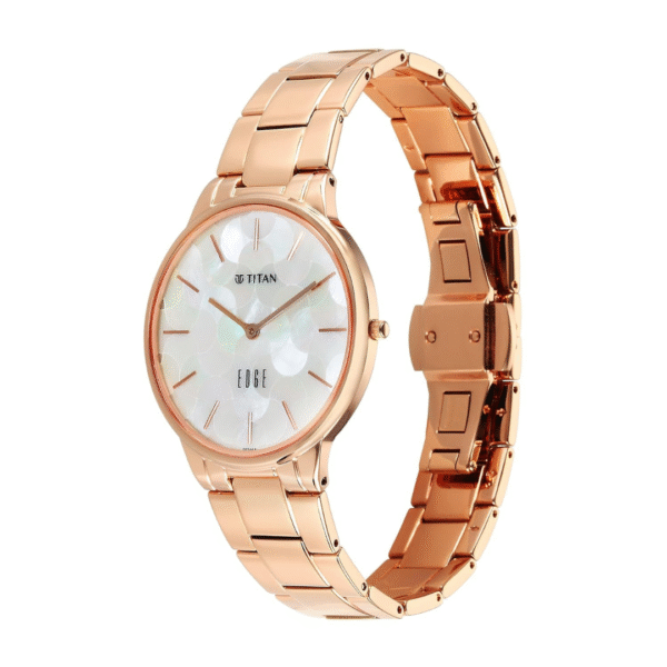 Titan Edge Metal Ladies Allure Quartz Analog Rich Mother Of Pearl Dial Stainless Steel Strap Watch For Women - Image 3