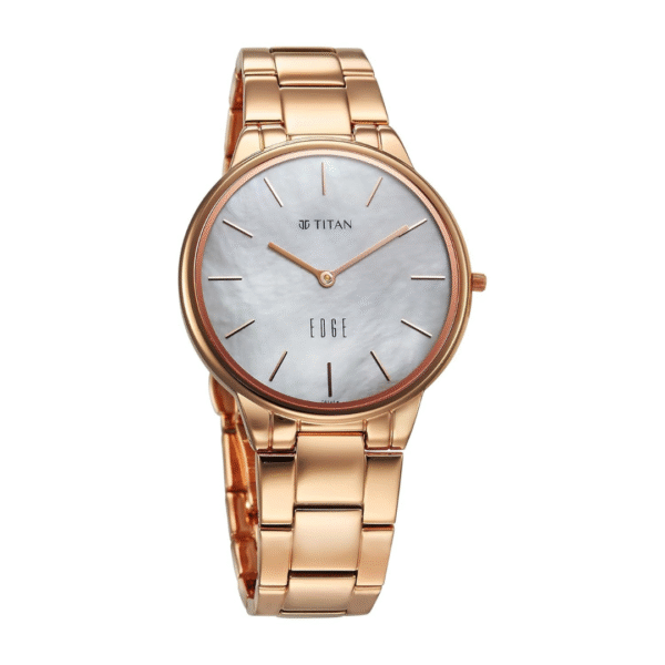 Titan Edge Metal Ladies Allure Quartz Analog Rich Mother Of Pearl Dial Stainless Steel Strap Watch For Women - Image 2
