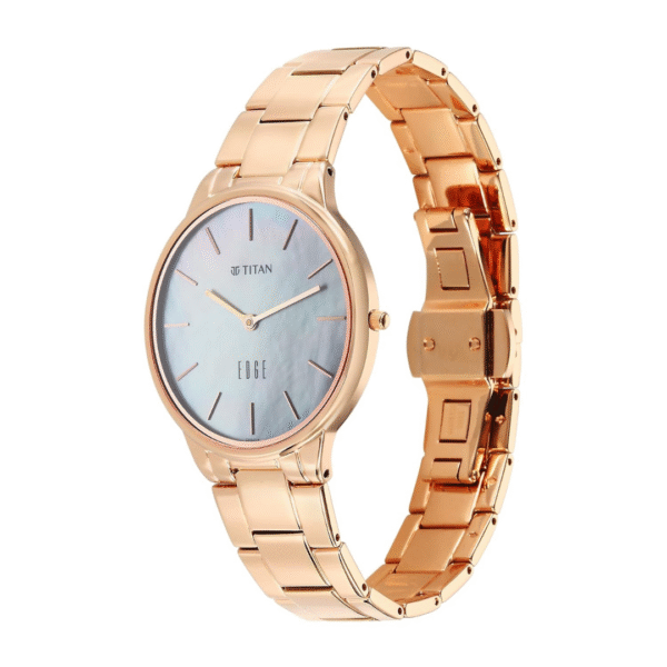 Titan Edge Metal Ladies Allure Quartz Analog Rich Mother Of Pearl Dial Stainless Steel Strap Watch For Women - Image 3