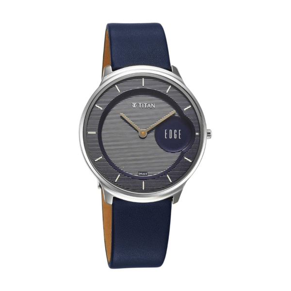Titan Edge Murals Quartz Analog Blue Dial Blue Leather Strap Watch For Men - Image 2