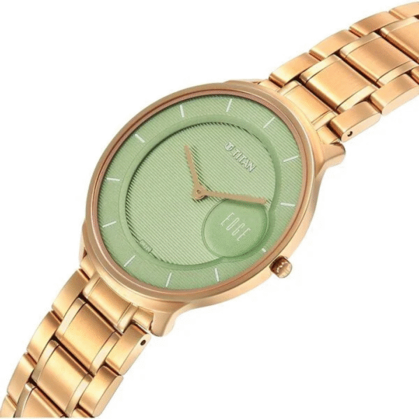 Titan Edge Murals Quartz Analog Green Dial Stainless Steel Strap Watch For Men - Image 3