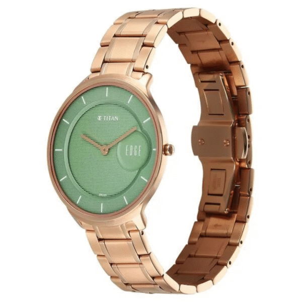Titan Edge Murals Quartz Analog Green Dial Stainless Steel Strap Watch For Men - Image 5