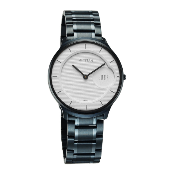 Titan Edge Murals Quartz Analog White Dial Blue Stainless Steel Strap Watch For Men - Image 2