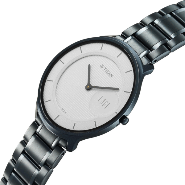Titan Edge Murals Quartz Analog White Dial Blue Stainless Steel Strap Watch For Men - Image 3