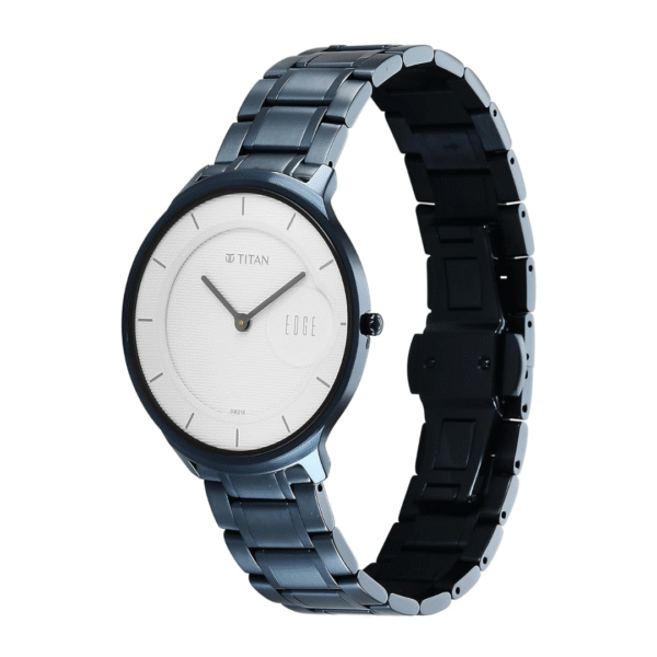Titan Edge Murals Quartz Analog White Dial Blue Stainless Steel Strap Watch For Men - Image 4