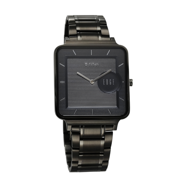 Titan Edge Quad Quartz Analog Blue Dial With Grey Stainless Steel Strap Watch For Men - Image 2
