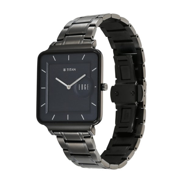 Titan Edge Quad Quartz Analog Blue Dial With Grey Stainless Steel Strap Watch For Men - Image 3