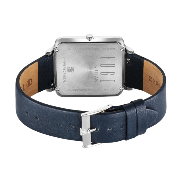Titan Edge Quad Quartz Analog White Dial With Blue Leather Strap Watch For Men - Image 5