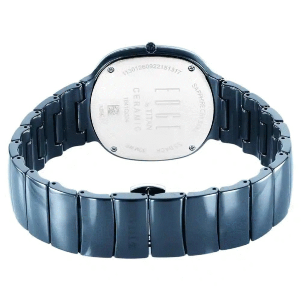 Titan Edge Squircle Blue Dial Ceramic Strap Watch for Men - Image 4