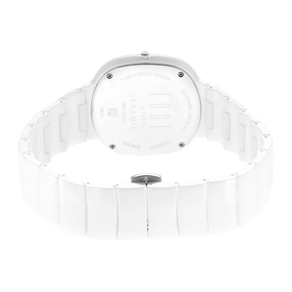 Titan Edge Squircle White Dial Ceramic Strap Watch for Men - Image 5