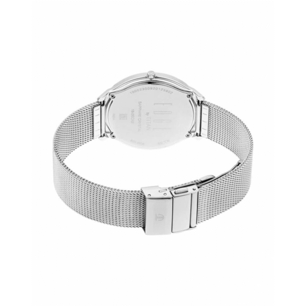 Titan Edge Watch with Grey dial in steel case and mesh strap - Image 5