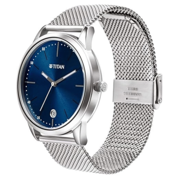 Titan Elmnt Midnight Blue Dial Stainless Steel Strap Watch for Men - Image 2