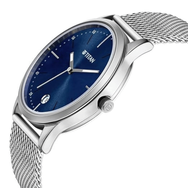 Titan Elmnt Midnight Blue Dial Stainless Steel Strap Watch for Men - Image 3
