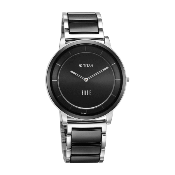 Titan Gents Edge Ceramic Black & Silver Analog Watch for Men - Image 2