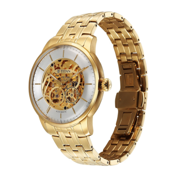 Titan Golden Heart Automatic Silver and Gold Dial Watch for Men - Image 2