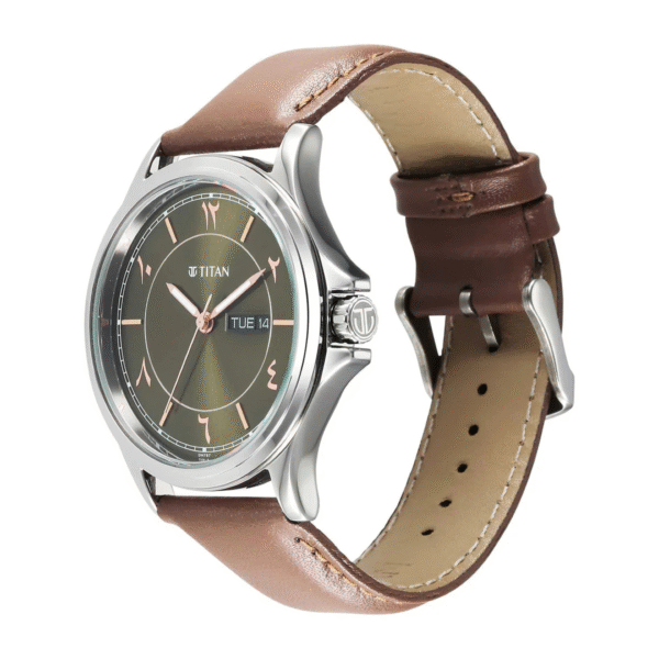 Titan IBD Marhaba Green Dial Leather Strap Analog Watch for Men - Image 2