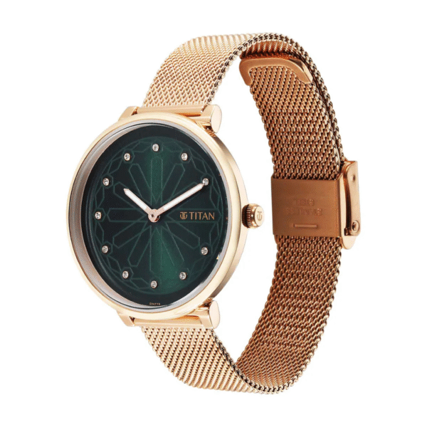 Titan IBD Marhaba Phase 2 Ladies Green Dial Stainless Steel Watch - Image 2